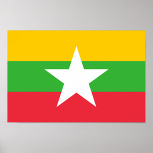 Myanmar-Flagge Poster
