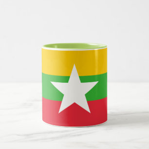 Myanmar-Flagge Zweifarbige Tasse