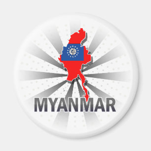 Myanmar-Flaggen-Karte 2,0 Magnet