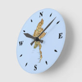 Myanmar Map Clock Runde Wanduhr (Winkel)