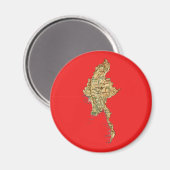Myanmar Map Magnet (Vorderseite/Rückseite)