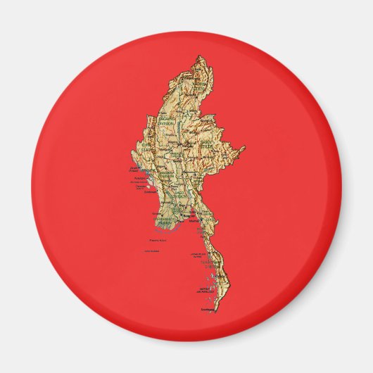 Myanmar Map Magnet (Vorne)