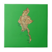Myanmar Map Tile Fliese (Vorderseite)