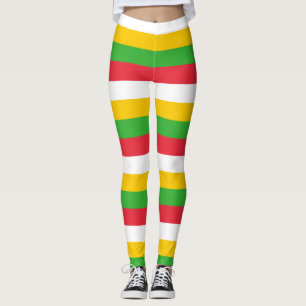 Myanmar Nationalflagge Farben Horizontal Gestreift Leggings
