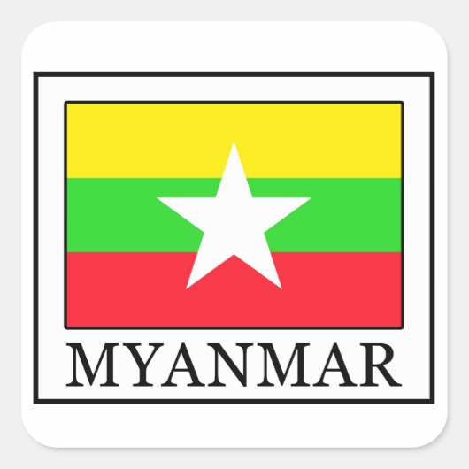 Myanmar Quadratischer Aufkleber (Vorderseite)