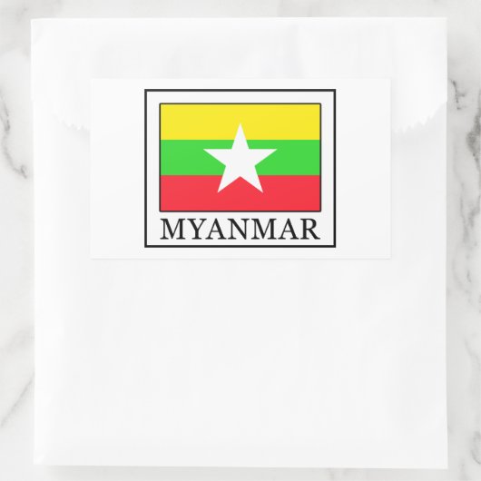 Myanmar Rechteckiger Aufkleber (Tasche)