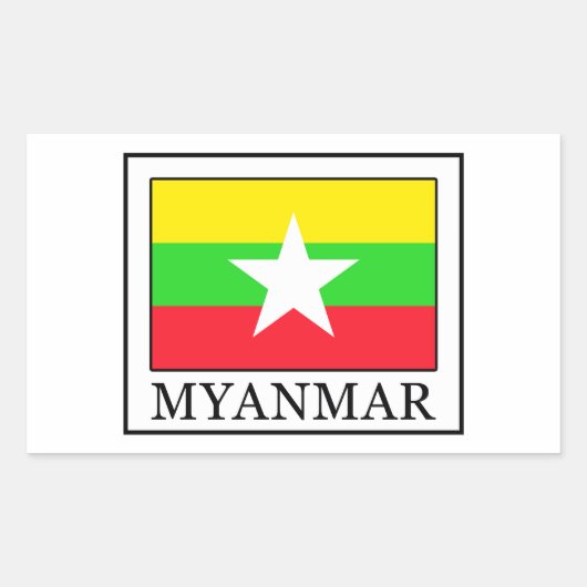 Myanmar Rechteckiger Aufkleber (Vorderseite)