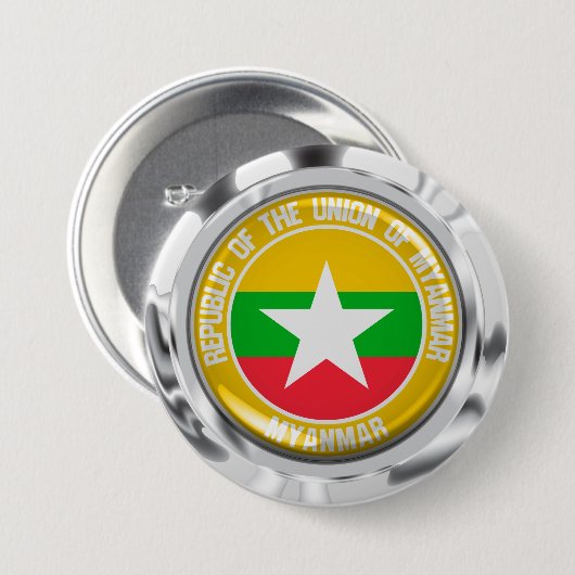 Myanmar Runde Emblem Button (Vorne & Hinten)