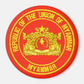 Myanmar Runde Emblem Magnet (Vorne)