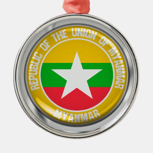 Myanmar Runde Emblem Ornament Aus Metall (Vorne)