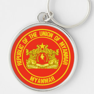 Myanmar Runde Emblem Schlüsselanhänger