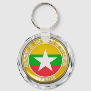 Myanmar Runde Emblem Schlüsselanhänger
