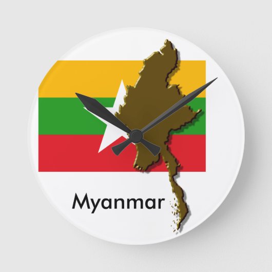 Myanmar Runde Wanduhr (Vorderseite)