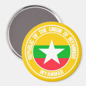 Myanmar-Rundes Emblem Magnet (Vorderseite/Rückseite)