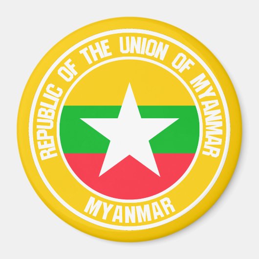 Myanmar-Rundes Emblem Magnet (Vorne)