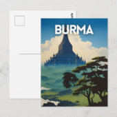 Myanmar Travel Poster Postkarte (Vorne/Hinten)
