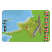 Myanmar Vintage Reiseplakat Magnet (Horizontal)
