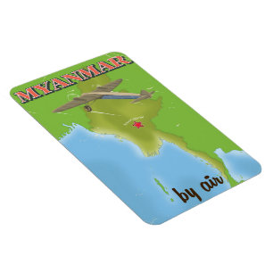 Myanmar Vintage-Reiseposter Magnet
