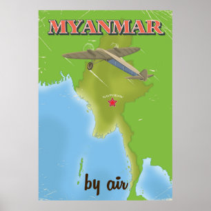 Myanmar Vintage-Reiseposter Poster