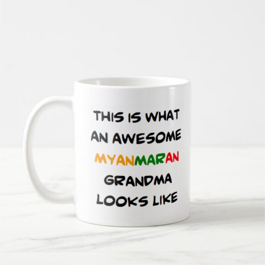Myanmaran-Oma, phantastisch Kaffeetasse (Links)