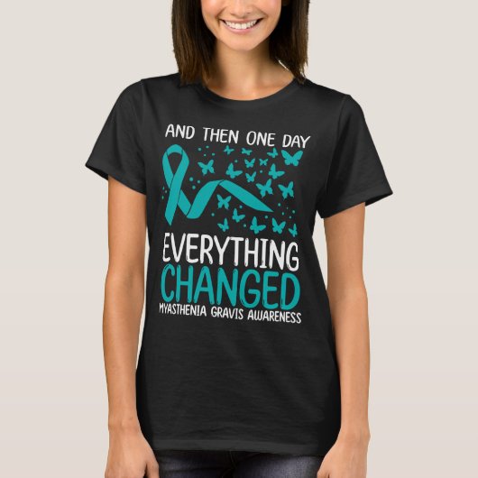 Myasthenia Garvis Awareness Ribbon Garvis Month T-Shirt (Vorderseite)