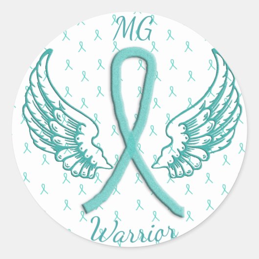 Myasthenia Gravis Angel Wings Warrior Sticker (Vorderseite)