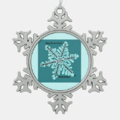 Myasthenia Gravis aquamarine Schneeflocken Zinn-Ornament (Vorderseite)