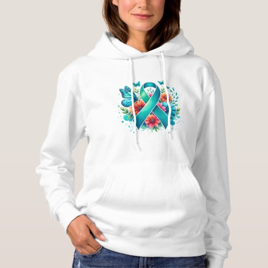 Myasthenia Gravis Aquamarines Bewusstsein Hoodie (Vorderseite)