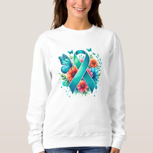 Myasthenia Gravis Aquamarines Bewusstsein Sweatshirt (Vorderseite)