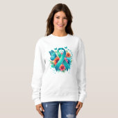 Myasthenia Gravis Aquamarines Bewusstsein Sweatshirt (Vorne ganz)