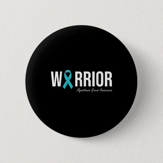 Myasthenia Gravis Awareness Aquamarin Ribbon Button (Vorderseite)