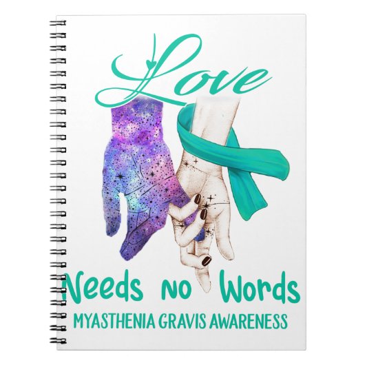 Myasthenia Gravis Awareness Liebe braucht keine Wo Notizblock (Vorderseite)