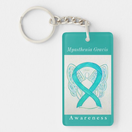 Myasthenia Gravis Awareness Ribbon Angel Schlüssel Schlüsselanhänger (Vorderseite)