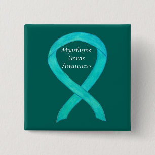 Myasthenia Gravis Awareness Ribbon Art Custom Butt Button