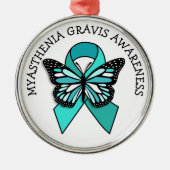 Myasthenia Gravis Awareness Ribbon Butterfly Ornament Aus Metall (Vorne)