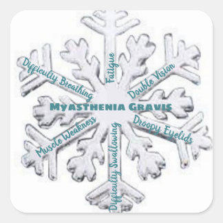 Myasthenia Gravis Awareness Set von 20 Stickern Quadratischer Aufkleber