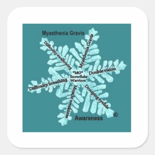 Myasthenia Gravis Awareness Square Stickers (Vorderseite)