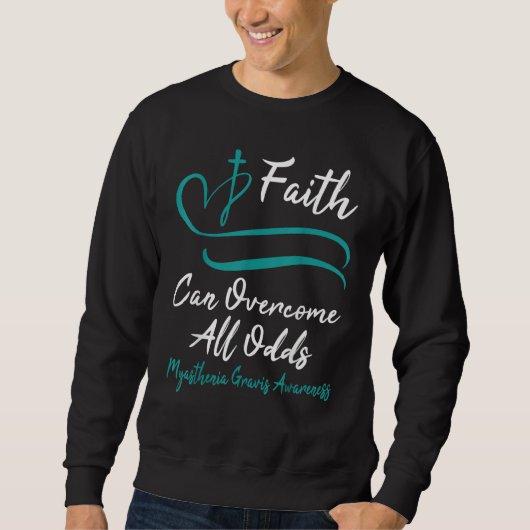 Myasthenia Gravis Awareness Teal Ribbon Christian Sweatshirt (Vorderseite)