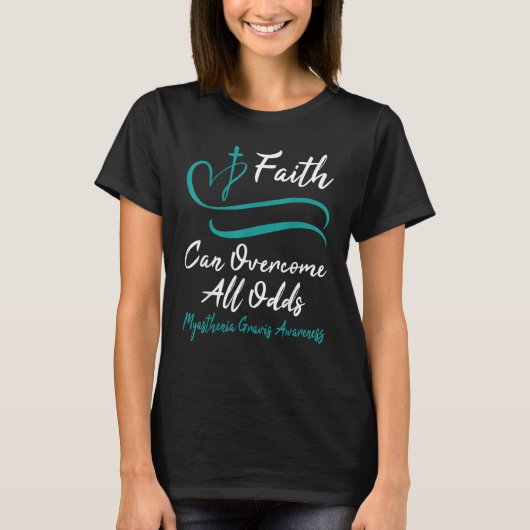 Myasthenia Gravis Awareness Teal Ribbon Christian  T-Shirt (Vorderseite)