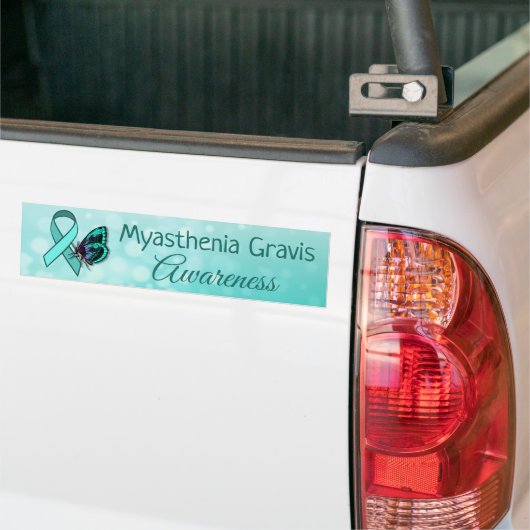 Myasthenia Gravis Bewusstsein Aquamarin Butterfly Autoaufkleber (Auf Lkw)