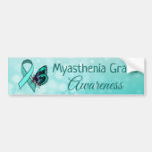 Myasthenia Gravis Bewusstsein Aquamarin Butterfly Autoaufkleber (Vorne)