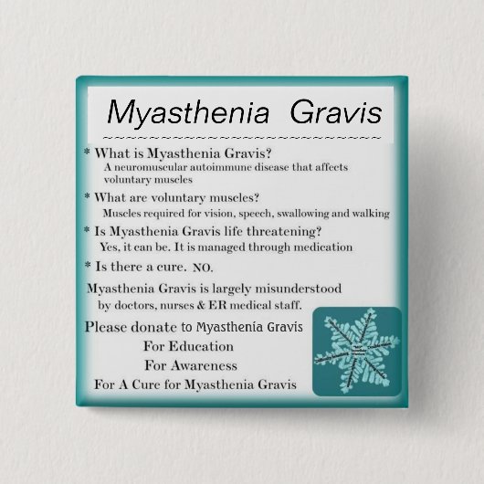 Myasthenia Gravis Bewusstsein Button (Vorderseite)