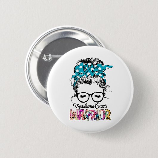 Myasthenia Gravis Bewusstsein Monat Band Geschenke Button (Vorne & Hinten)