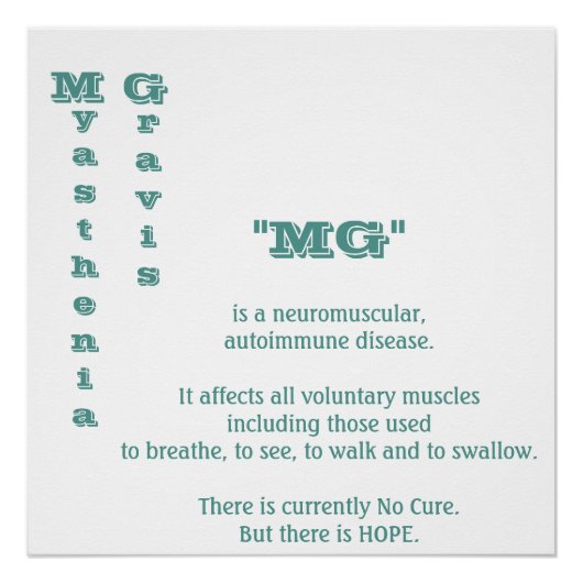 Myasthenia Gravis Bewusstsein Poster (Vorderseite)