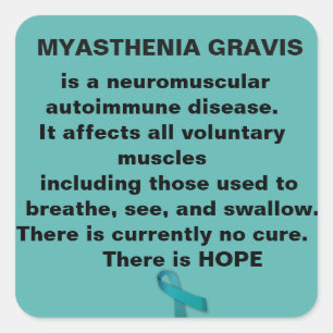 Myasthenia Gravis Bewusstsein Quadratischer Aufkleber