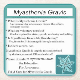 Myasthenia Gravis Bewusstsein Rechteckiger Pappuntersetzer