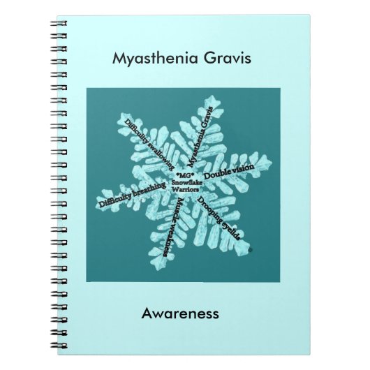Myasthenia Gravis Bewusstseins-aquamarines Notizblock (Vorderseite)