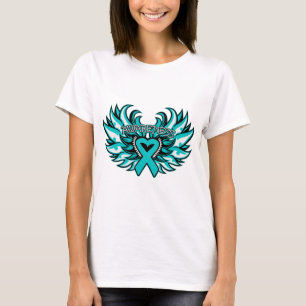 Myasthenia Gravis Bewusstseins-Herz-Flügel T-Shirt