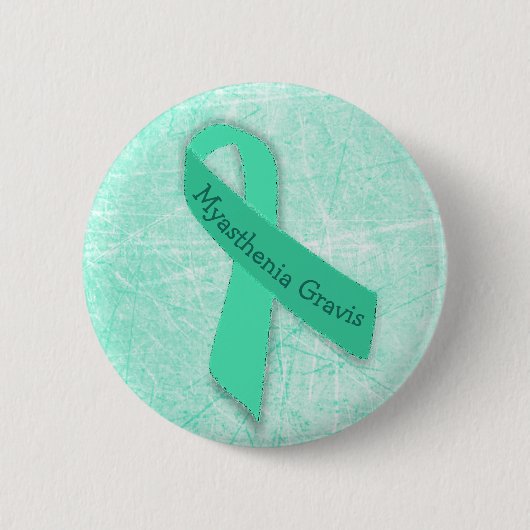 Myasthenia Gravis Button mit Awareness Ribbon (Vorderseite)