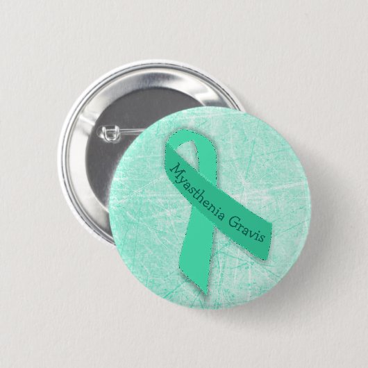 Myasthenia Gravis Button mit Awareness Ribbon (Vorne & Hinten)
